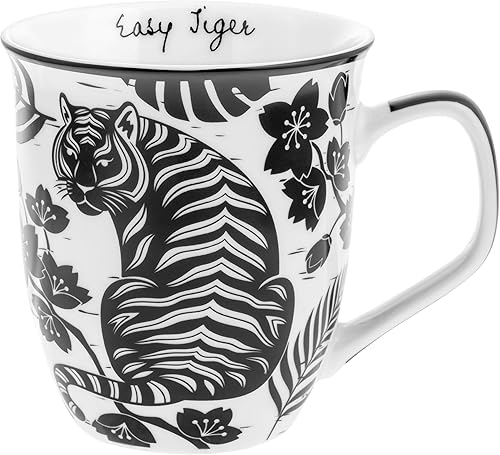 Vista 32 de Karma Gifts - Taza bohemia de 16 onzas, color blanco y negro, diseño de sirena, bonita taza de café y té, tazas de café de cerámica para mujeres