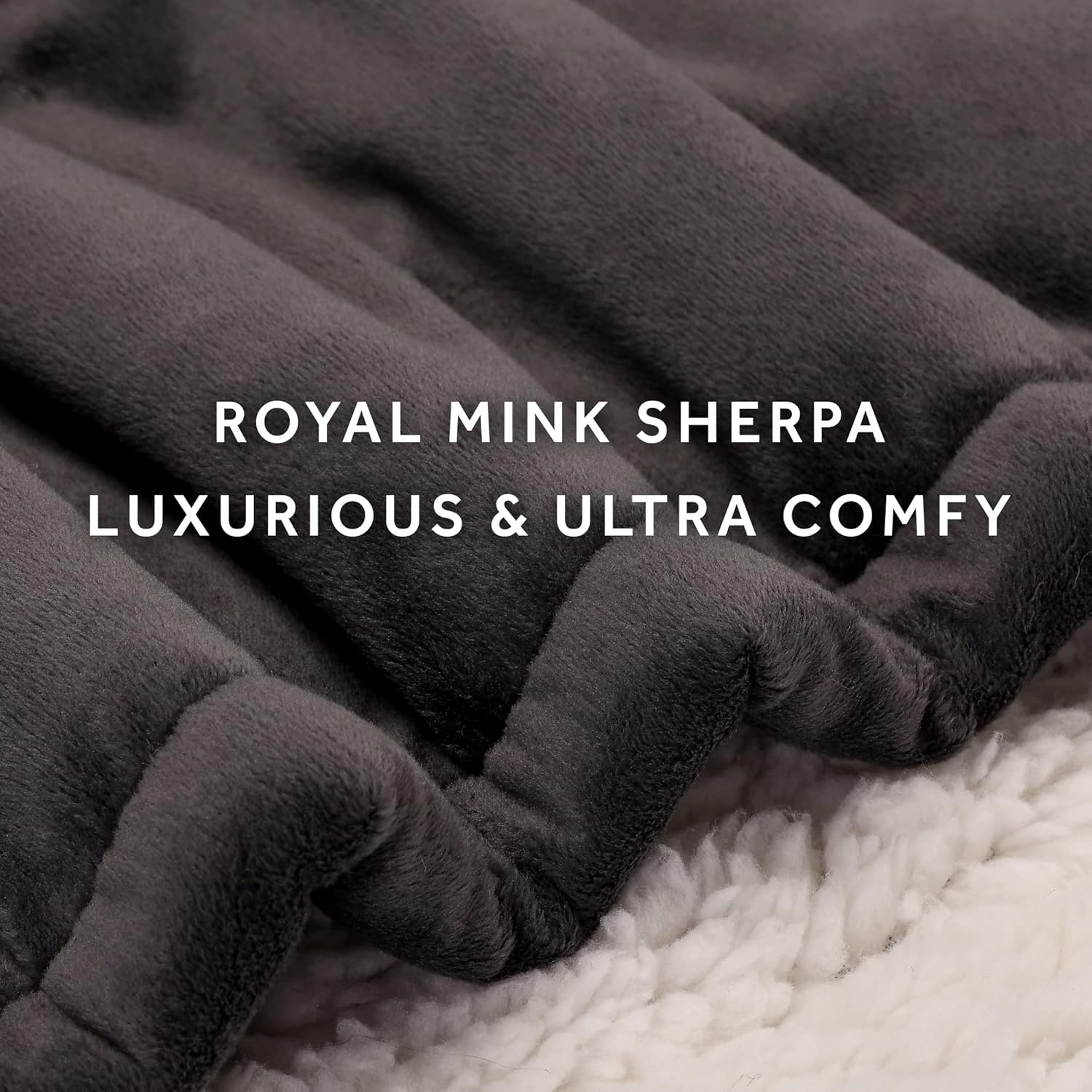Sunbeam Royal Mink Sherpa Night Fog Heated Throw : Home & Kitchen