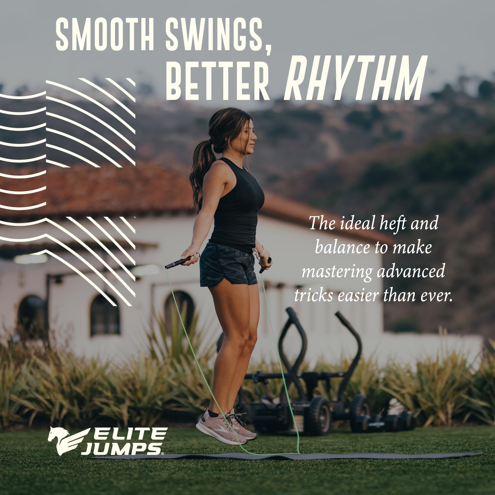 EliteSRS Skakanka dla początkujących z długimi uchwytami, wygodny uchwyt piankowy, wybaczający sznurek PCW do fitnessu, treningu cardio