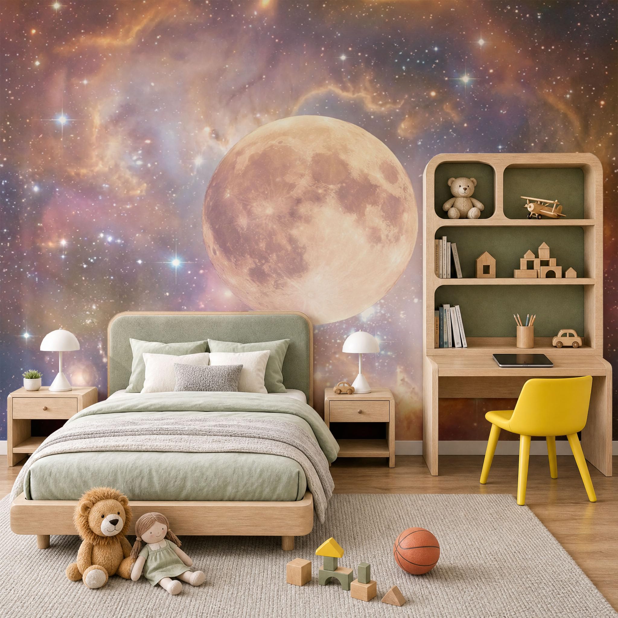 Papier Peint Panoramique Galaxie en soie de luxe grand format violet pour salon