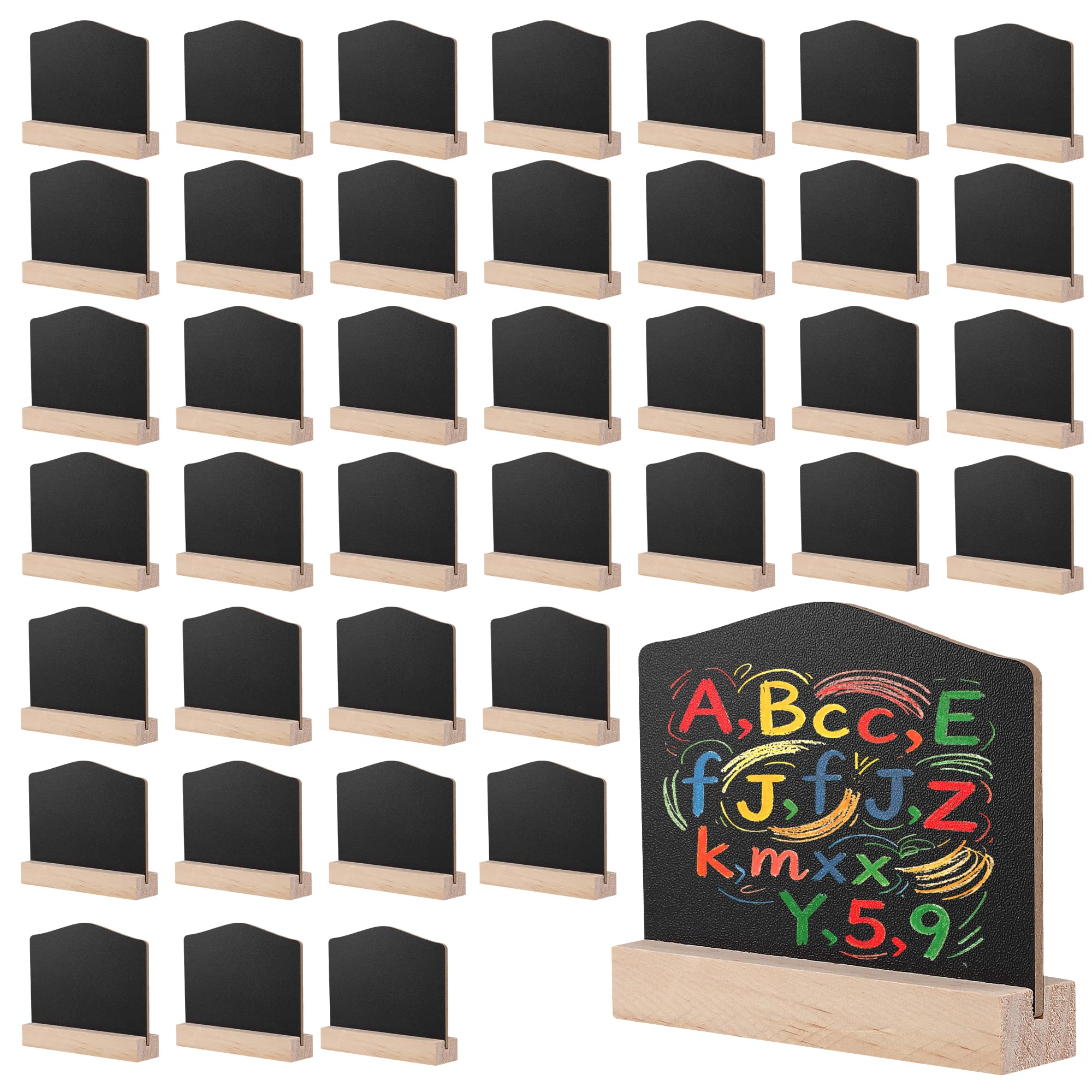 MAHIONG 40PCS Mini Chalkboard Signs, Double Sided Chalkboard Signs, Table Number Signs for Table Numbers, Food Labels, Prices, Party Decoration, 10x7.5 cm