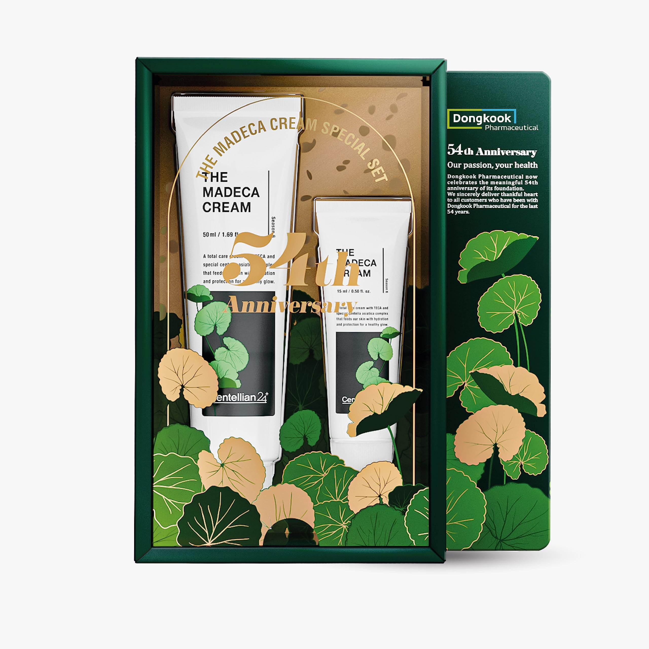 CENTELLIAN 24 Madeca Cream (Special Edition - Green, 1.7+0.5fl oz) - Centella Moisturizer for Face, Korean Skin Care. Dry, Sensitive Skin. TECA, Centella Asiatica, Madecassoside