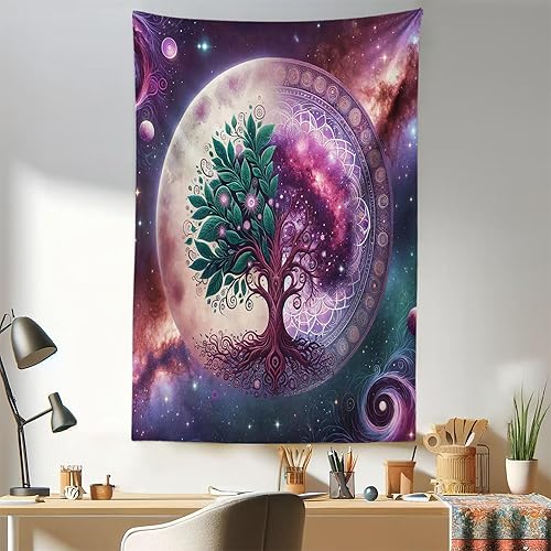 Miniatura 176 de Ambesonne Tapiz indie, estilo moderno de Memphis de los años ochenta, geométrico, abstracto, colorido, diseño de puntos, funky, para colgar en la