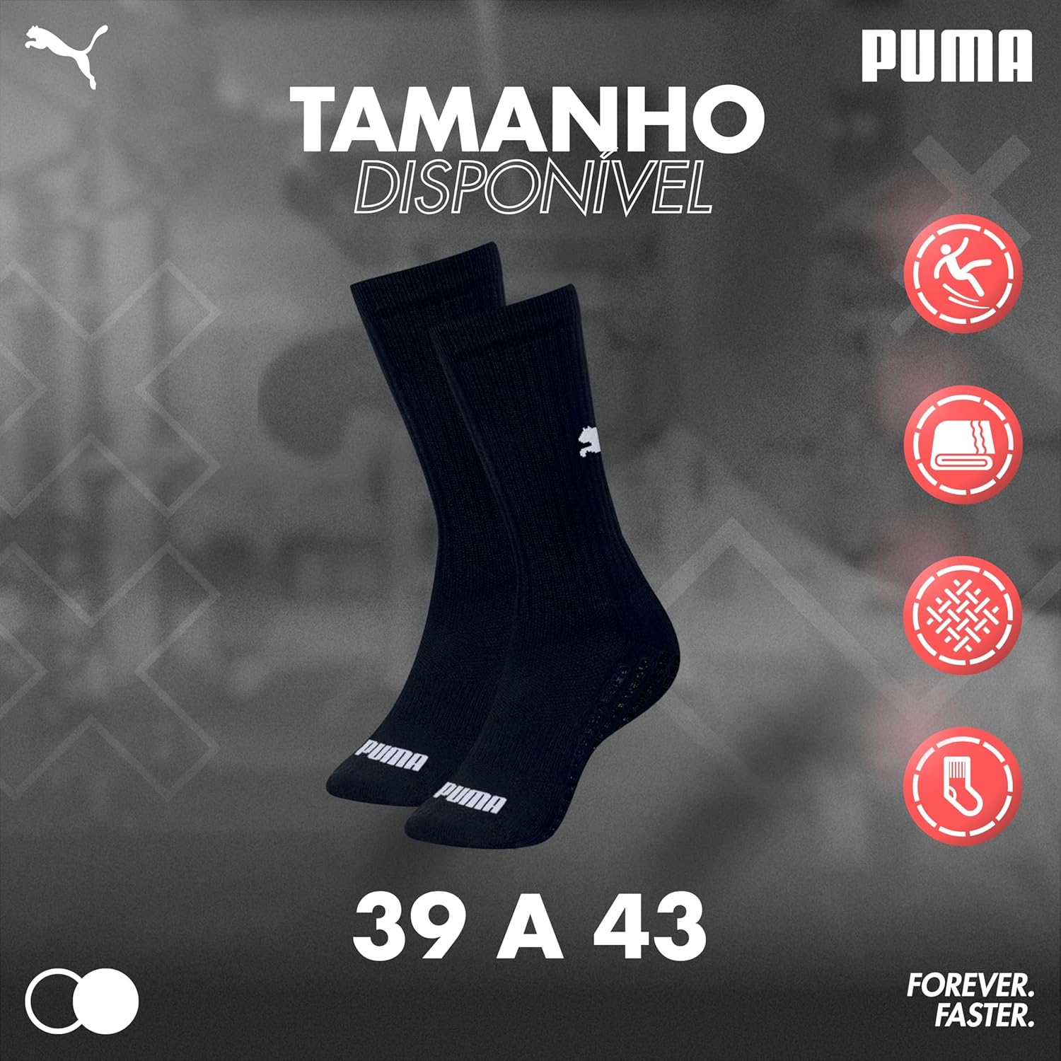 Meia Puma Esportiva Antiderrapante Corrida Poliamida Masculina Original em promoção! Veja a oferta e mais achadinhos de Moda íntima 6 Hoje é o melhor dia para comprar Meia Puma Esportiva Antiderrapante Corrida Poliamida Masculina Original com aquele preço maroto! Promoção! Aproveite a oferta! 6