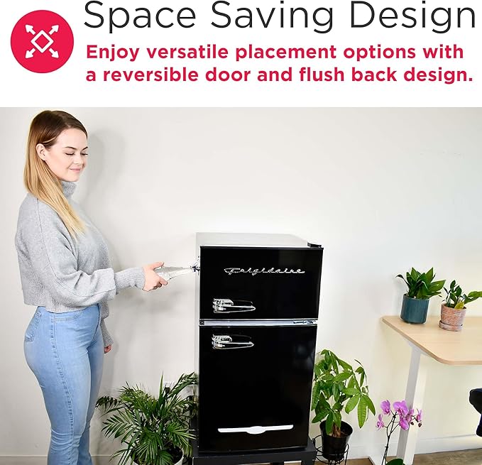 Frigidaire EFR840 Retro Mini Fridge with Freezer & Side Bottle Opener - Small 2 Door Refrigerator for Office Bar or College Dorm Room - 3.2 Cu Ft, Black on Fridge.com