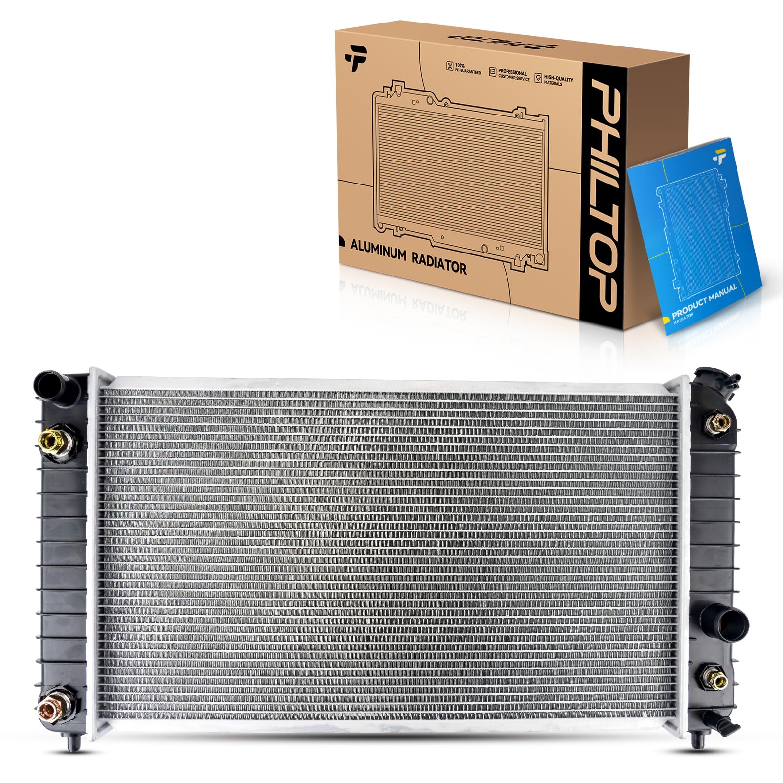 PHILTOP CU1826 Radiator for 96-03 S10 4.3L, 96-05 Blazer 4.3L, 96-03 Sonoma 4.3L, 1996-2001 Jimmy 4.3L, 1996-2001 Bravada, 2004 S10, 2004 Sonoma, 1997-2000 Hombre 4.3L (w/EOC (Engine Oil Cooler)