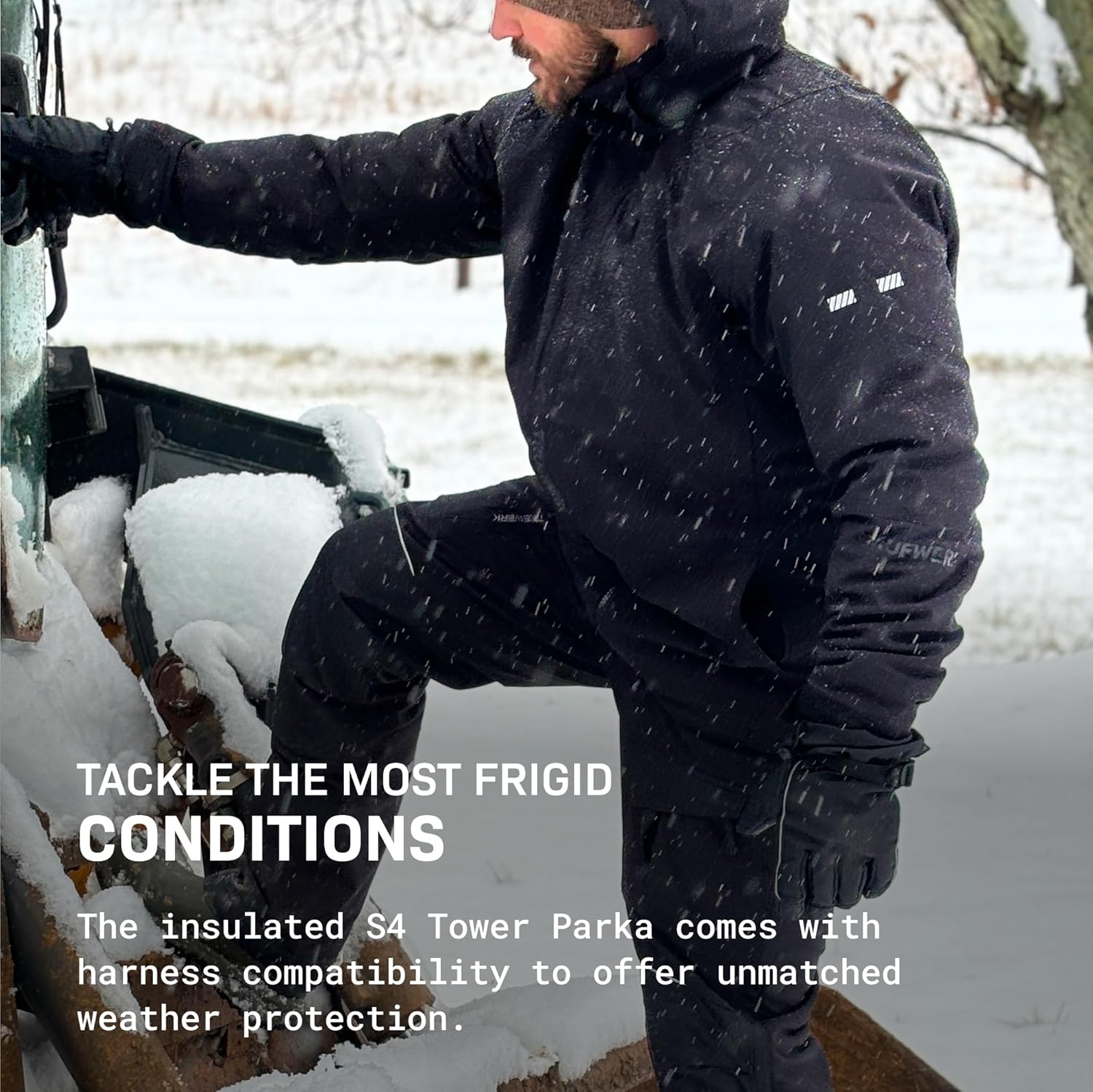 TRUEWERK Men's Work Coat - S4 Tower Winter Parka Workwear, Water-Resistant, Windproof Jacket with 4-Way Stretch - Image 5