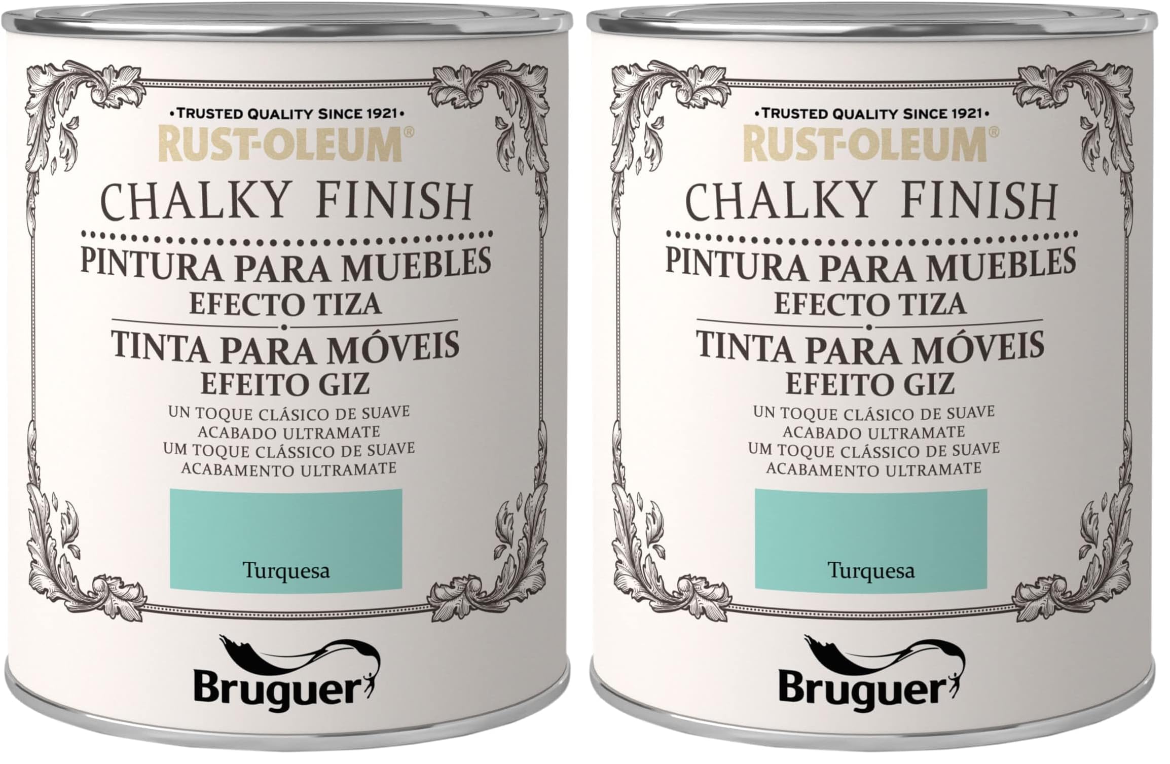 Rust-Oleum Bruguer Chalky Finish pintura para muebles Turquesa 750 ml (Paquete de 2)