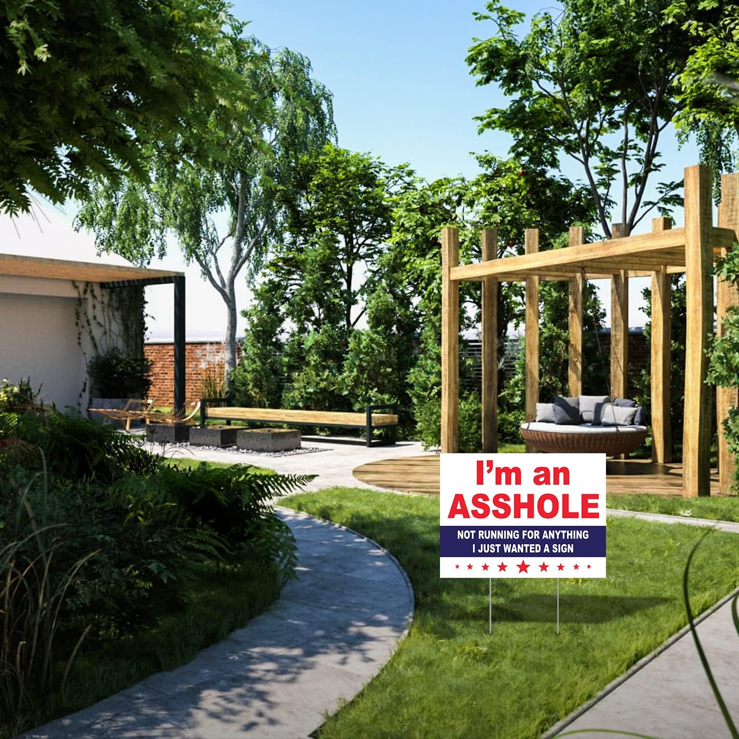 HAZKO I'm an Asshole 2020 Yard Sign | Humorous, Custom, Red, White, Blue, Vinyl, Rectangular, Political, Ground Stake, Sign