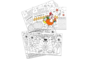 Thanksgiving Coloring Placemats for Kids - Set of 12