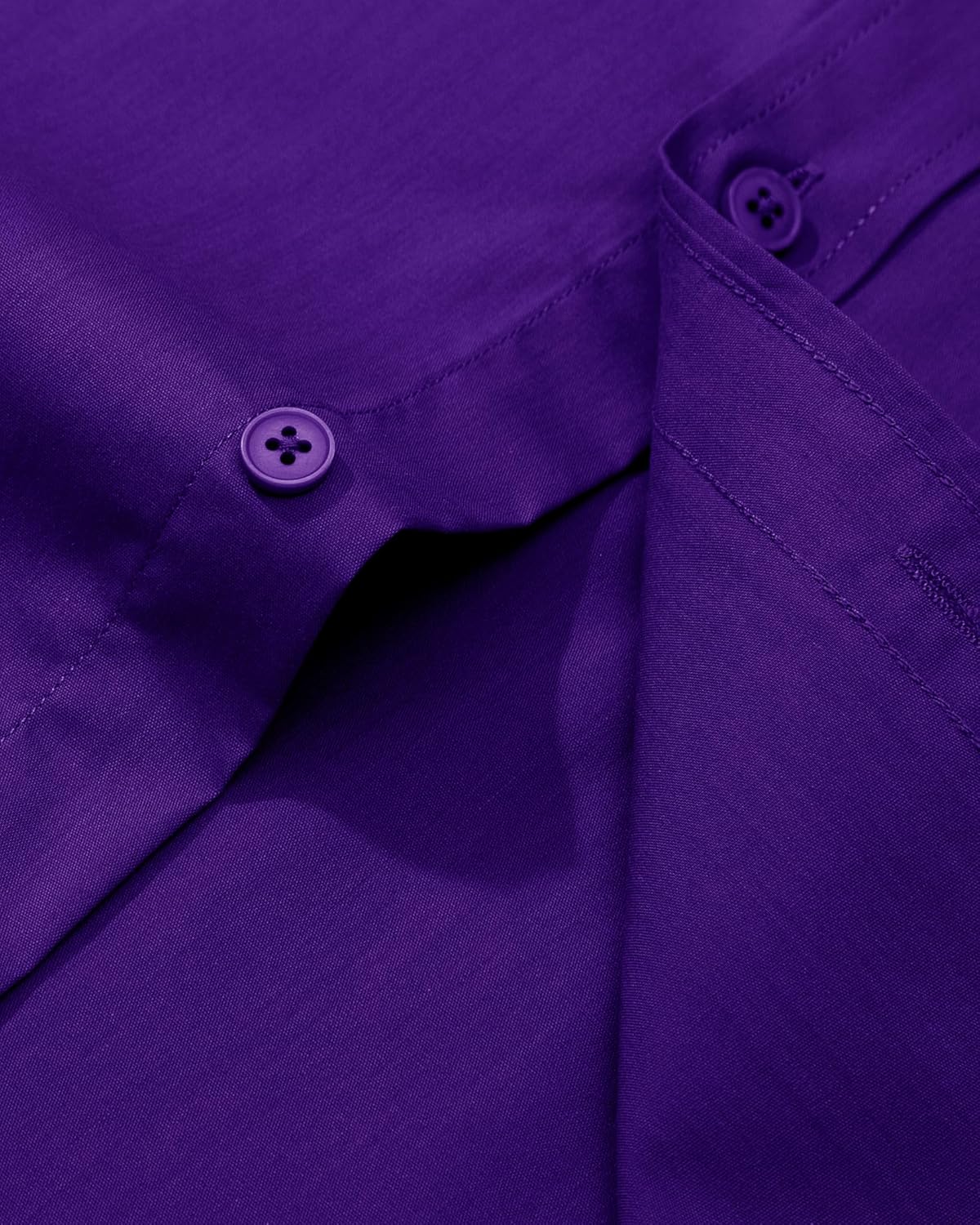 Alimens & Gentle Men's Dress Shirt Regular Fit Stretch Stain Shield Long Sleeve Solid Business Wedding Button Down Shirts - Image 5