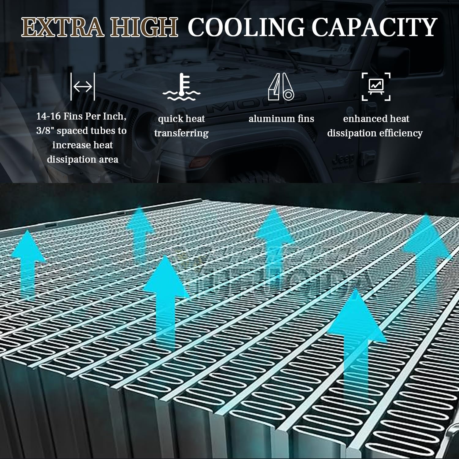 32 Ford Model Series Radiator Fan Shroud Kit, Pro 3 Row Core Aluminum Radiator + 16" Fan w/Shroud + Thermostat Relay Compatible with 1932 Ford HI/High Boy Street/Rat Rod Radiators