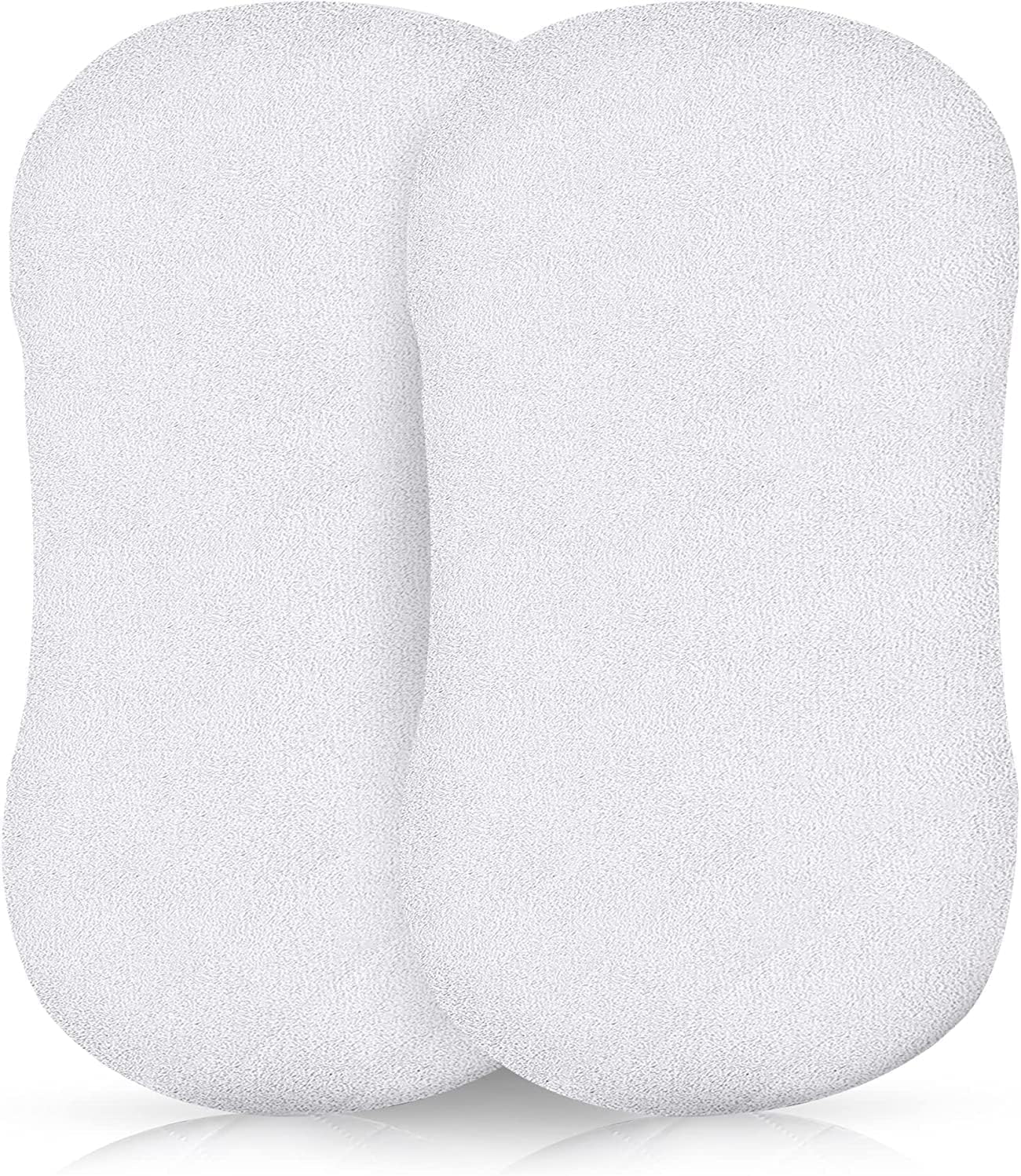 Ecobiz White Eobiz 2 Pack 100% Cotton Terry Towel Waterproof Fitted Moses Basket Mattress Protectors Topper Cover Super Absorbent Stain Proof Non-Allergenic & Non-Noisy (Moses Basket (35 X 75Cm)
