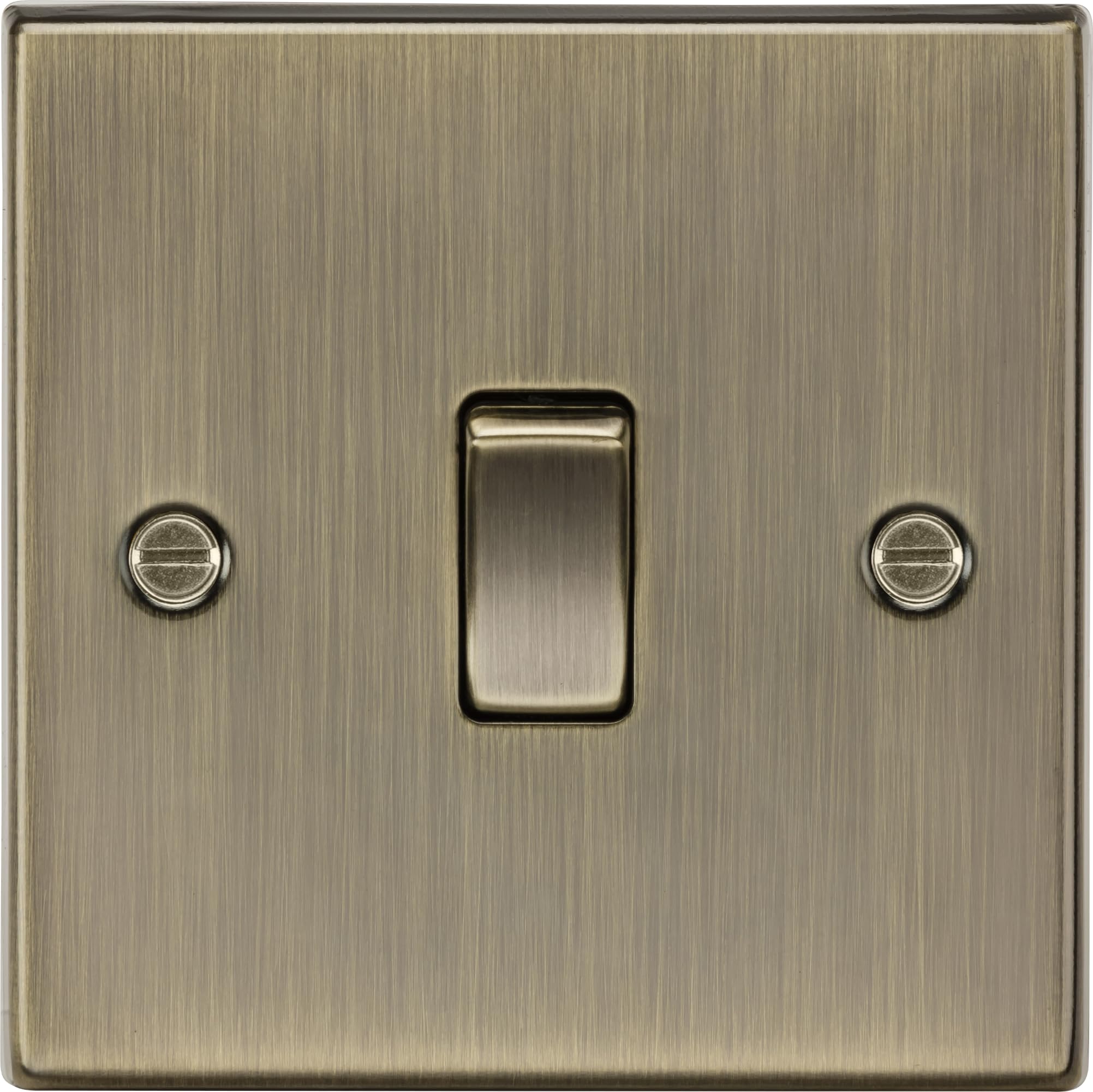 Knightsbridge CS12AB Antique Brass Square Edge 10A 1G Intermediate Switch, 230 V