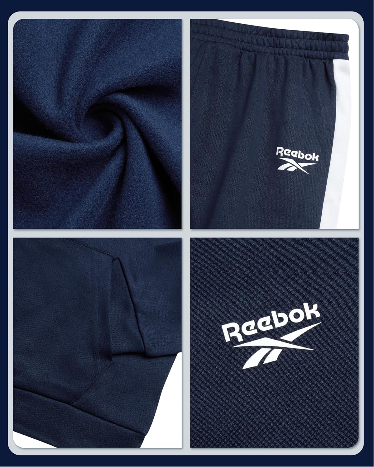 Reebok Boys Tracksuit Set - 2 Piece Athletic Tricot Joggers Set with Fleece Lined Zip Up Jacket and Active Boys Sweatpants - Image 3