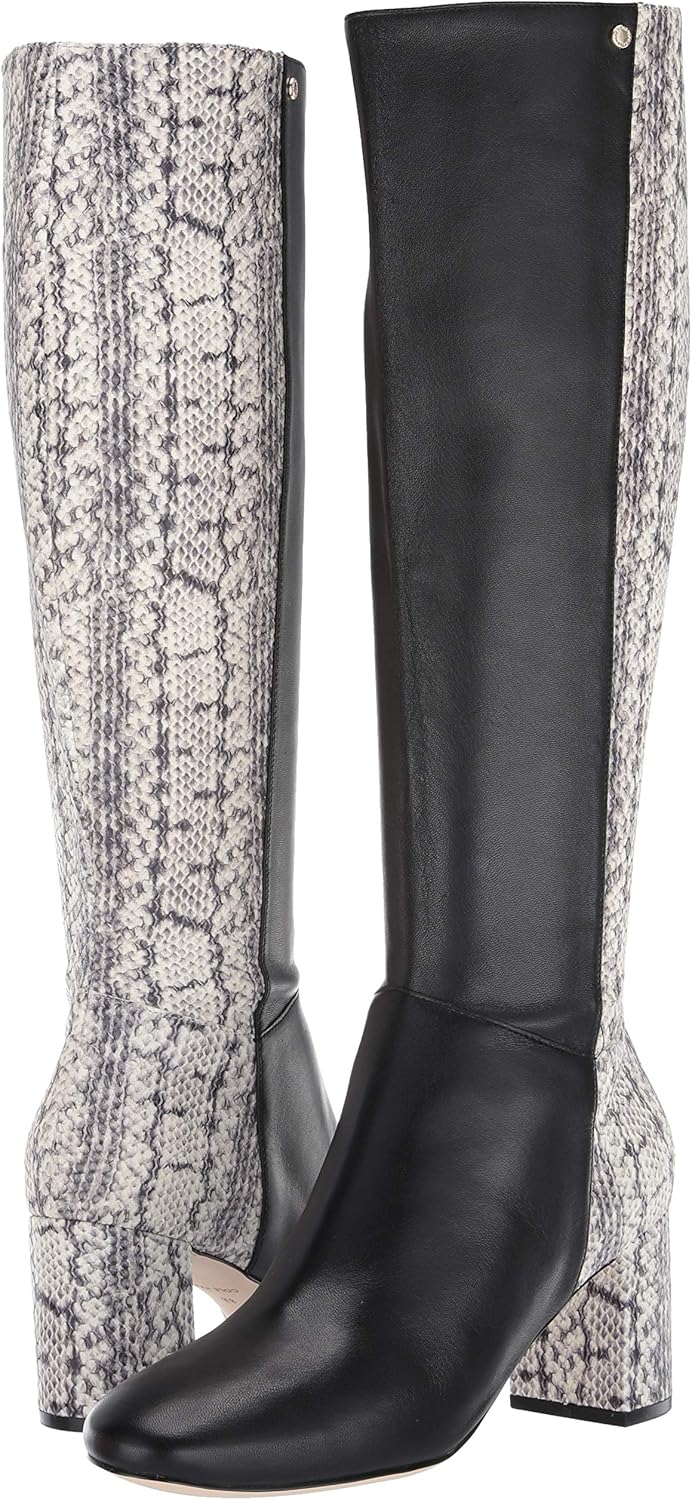 Cole Haan Women's Rianne Boot 65mm Mid Calf Black/Python Lthr 6