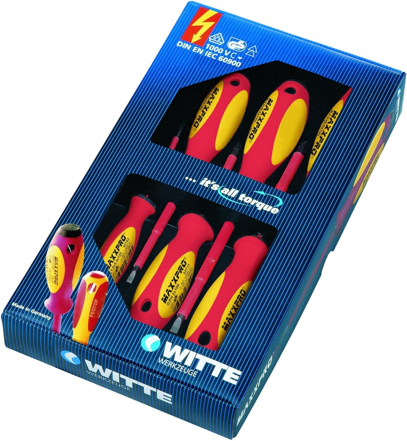Amazon WITTE WI653742 MaxxPro Insulated Screwdriver Set, 6Piece [並行