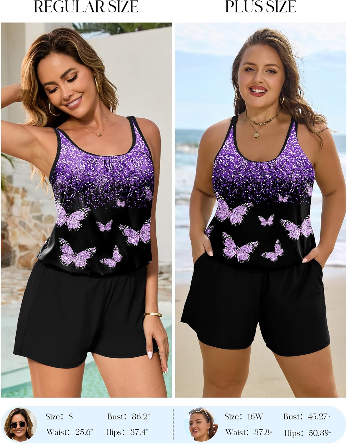 Arolina Women's Plus Size Swim Romper One Piece Swimsuits Modest Bathing Suit with Pockets (S-24W) - Image 3