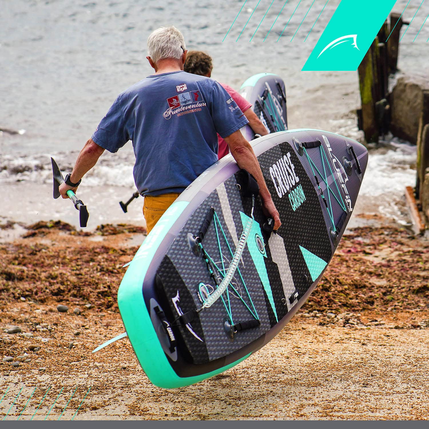 Bluefin SUP Aufblasbares Stand Up Paddle Board | Cruise Carbon SUP Board | Mit weiteren Zubehörteilen wie Pumpe, Tragetasche und Paddel | Mehrere Größen: 10'8, 12'