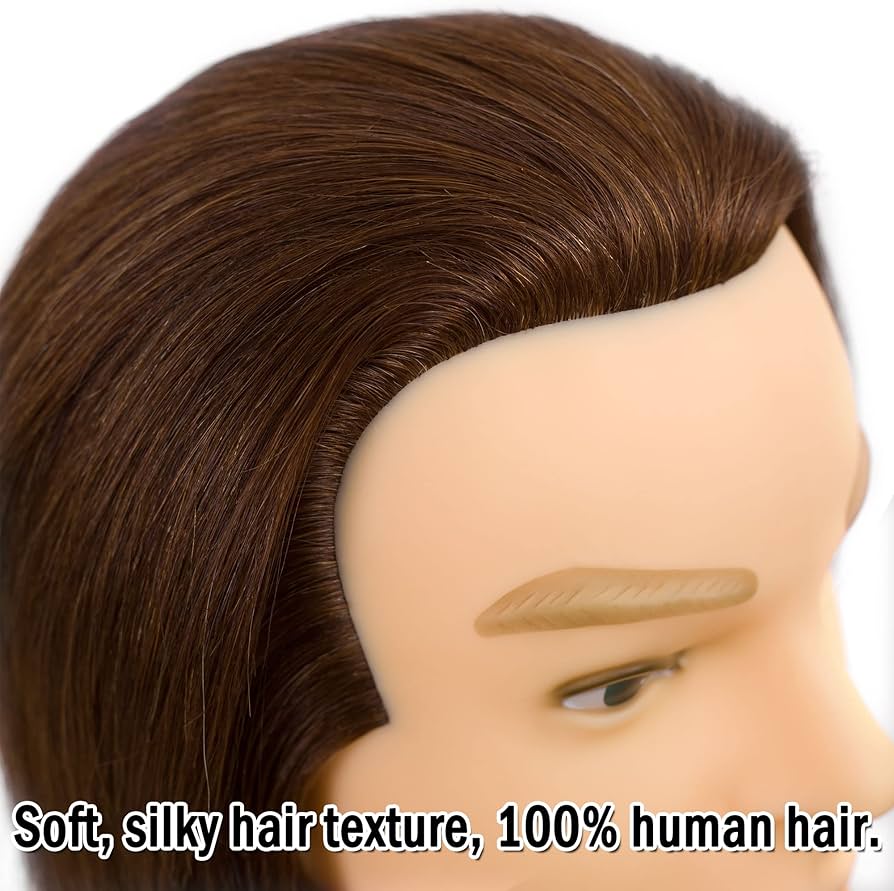 Amazon.co.jp: DIRUISI 男性用マネキンヘッド 100%人毛、8インチ 3B