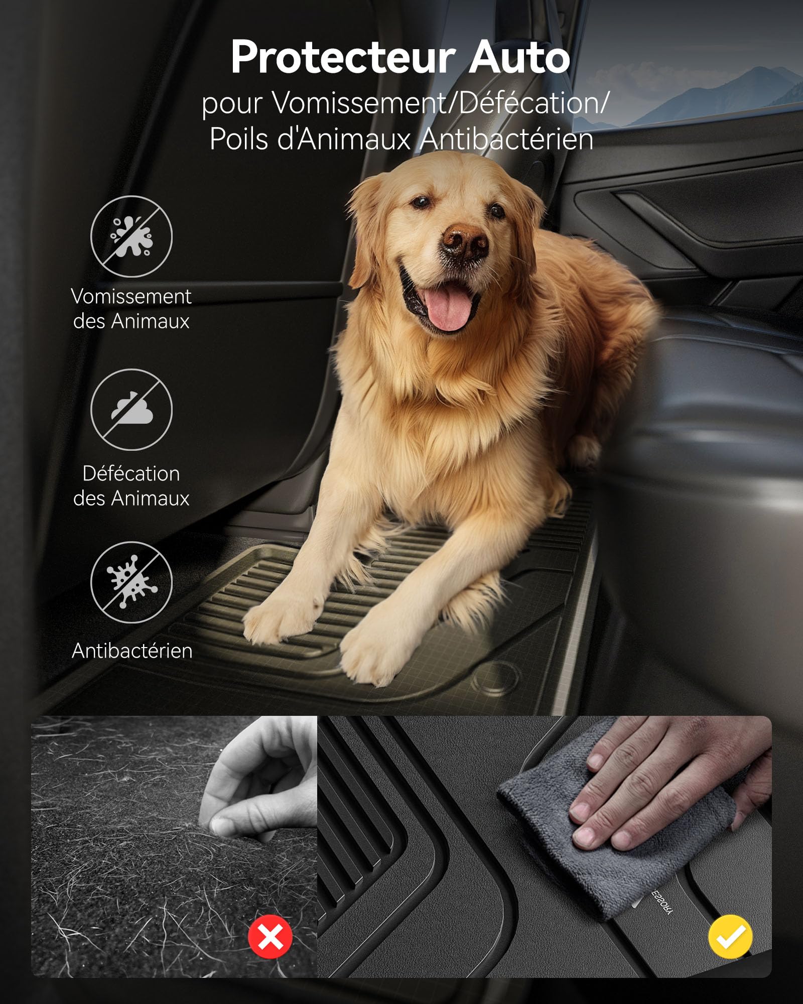 3W Tapis de Sol Tesla Model Y Juniper 2025 2026 Premium/Performance, Compatible avec Model Y Standard 2026, Protection Toutes Saisons en Thorex™, Antidérapant et Imperméable