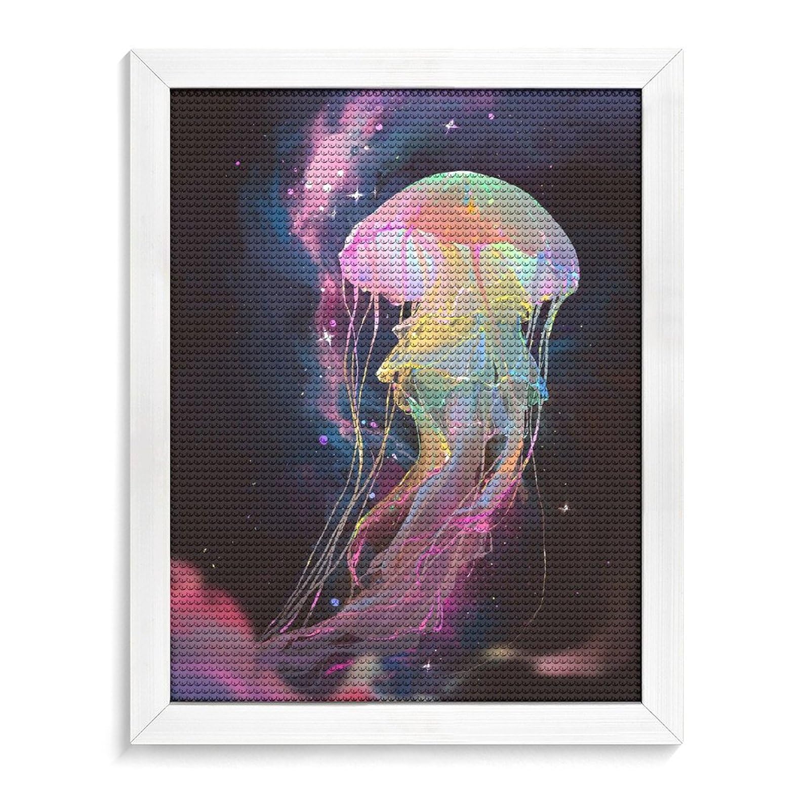 Amazon | ダイヤモンドアート キット 宇宙を泳ぐカラフルなクラゲ 5D