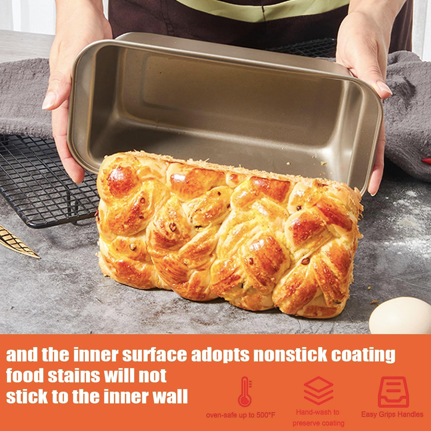 Bread Loaf Pan,10 Pack Nonstick Loaf Baking Pan 9.5 x 5 Inch Loaf Pan Homemade Bread Pan,long-lasting Baking Tin for Homemade Bread, Brownies & Pound Cakes - Kitchen Essential, Easy Release (Gold)