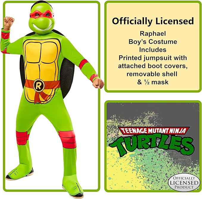 Rubies Disfraz Tortugas Ninja Raphael para Niño Talla XS miniatura 2