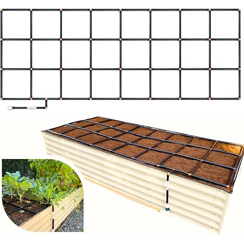 Garden Grid Watering System, 3x8 | Garden Irrigation System for Garden Beds | Pre-Assembled, Waters Every Plant, 2-Min Setup, USA-Made, Lasts 5–10x Longer Than Drip Irrigation | Standard, 33.5"x88"