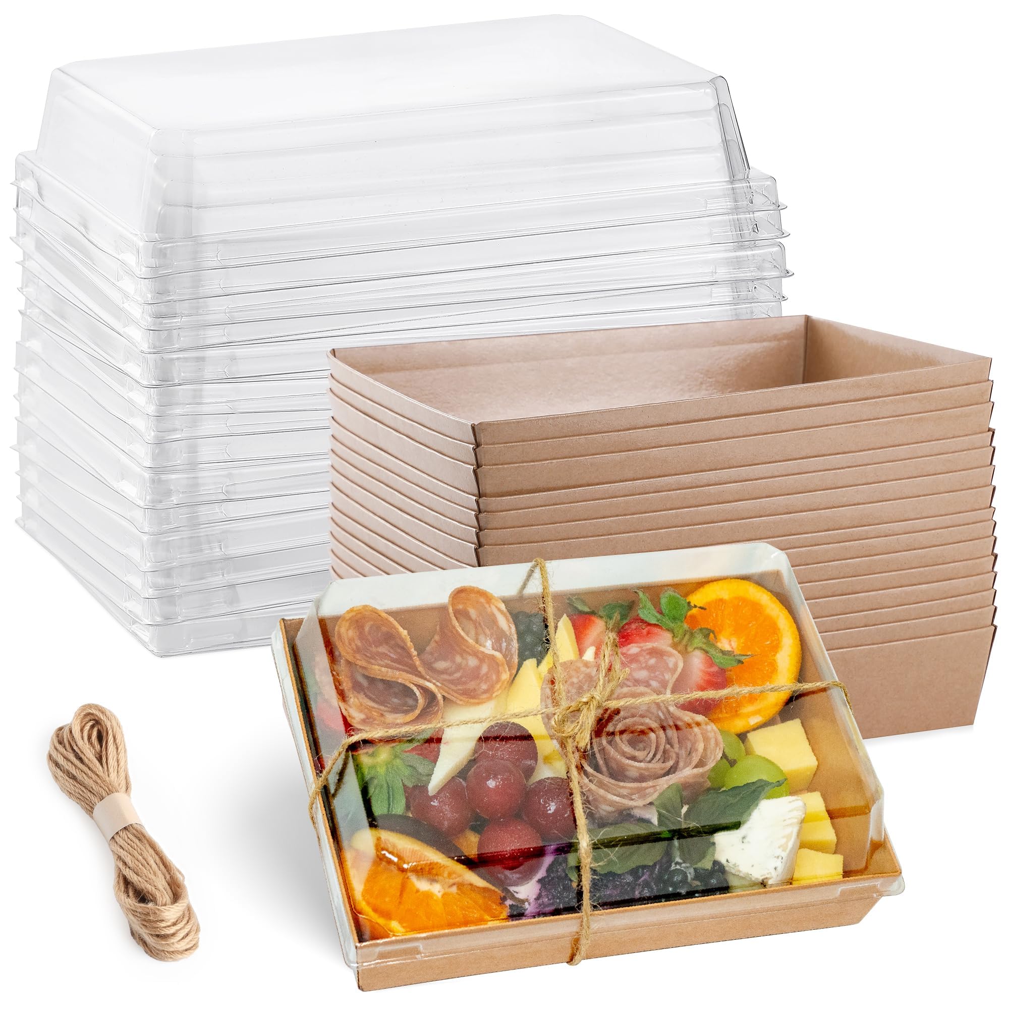 Leafiew 7x5 Charcuterie Box Brown 50 Pack