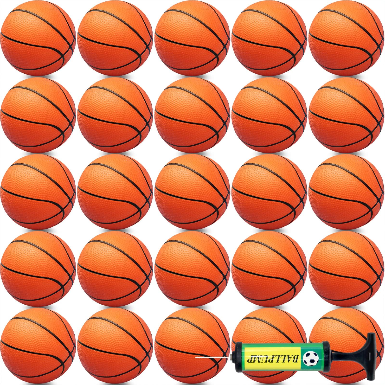 Oleitodh 15Pcs 6" Mini Basketball Balls Bulk Small Basketball Set with Pump, PVC Small Basketballs for Over The Door Hoop Games Party Favors Indoor