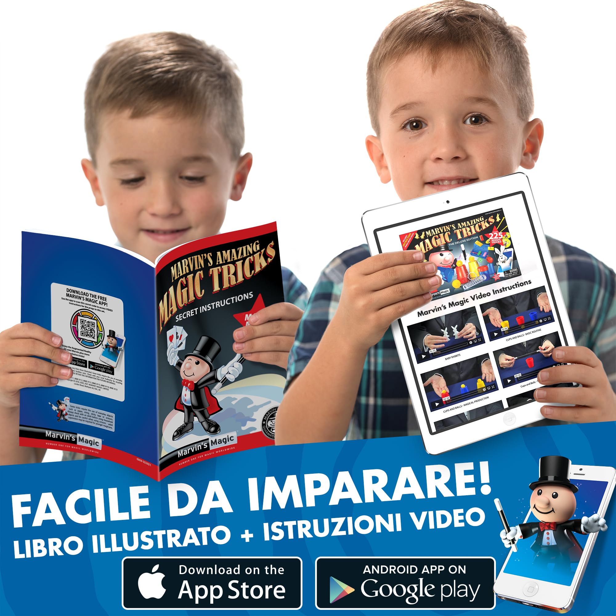 Marvin's Magic - Set per Bambini - Scatola di 225 Trucchi magici incredibili - Include Bacchetta, Carte e Molto Altro