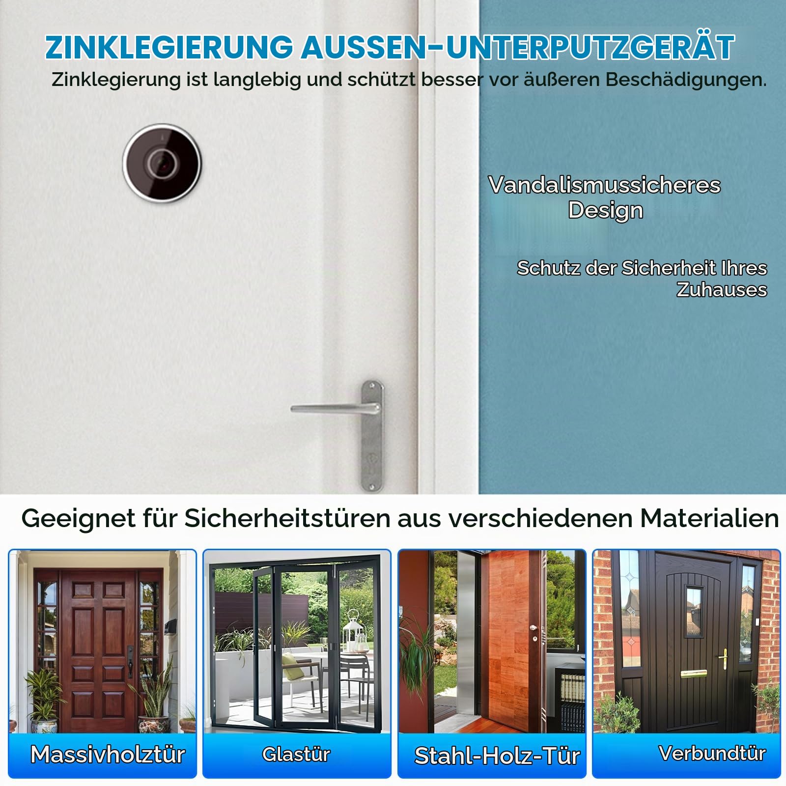 Nikou Digitaler Türspion Kamera, 3,5-Zoll-LCD Elektronische Guckloch-Kamera, 1MP 120-Grad Türklingel Türspion Katzenaugenloch 24 Stunden Überwachung, Ohne Nachtsicht, für Türdicke von 35-100mm
