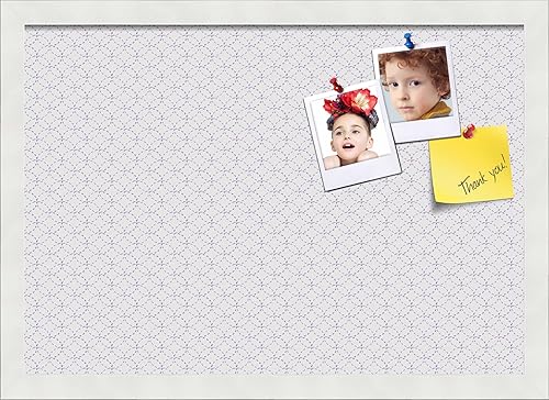 Miniatura 113 de PinPix Tablero de anuncios de corcho de 12 x 12 pulgadas. Este tablero decorativo enmarcado viene con diseño de círculos B W y un marco blanco