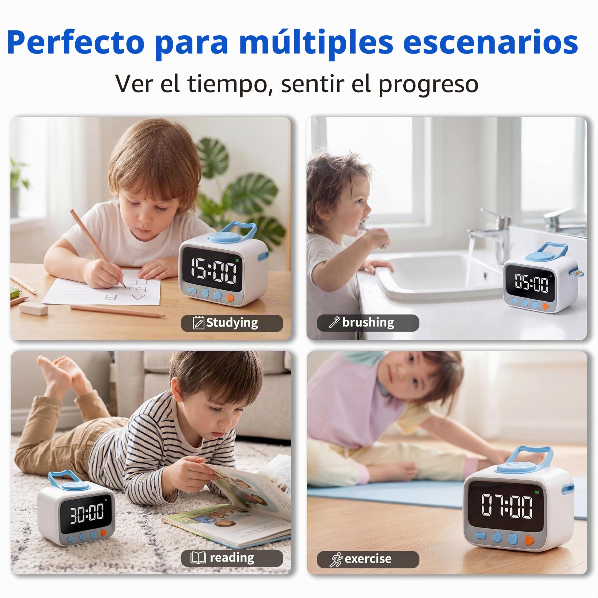 Sticker Timer Temporizador Visual de Cuenta Regresiva con 200 pegatinas de recompensa para niños, temporizador digital recargable para ADHD, herramienta para aulas y educación en casa