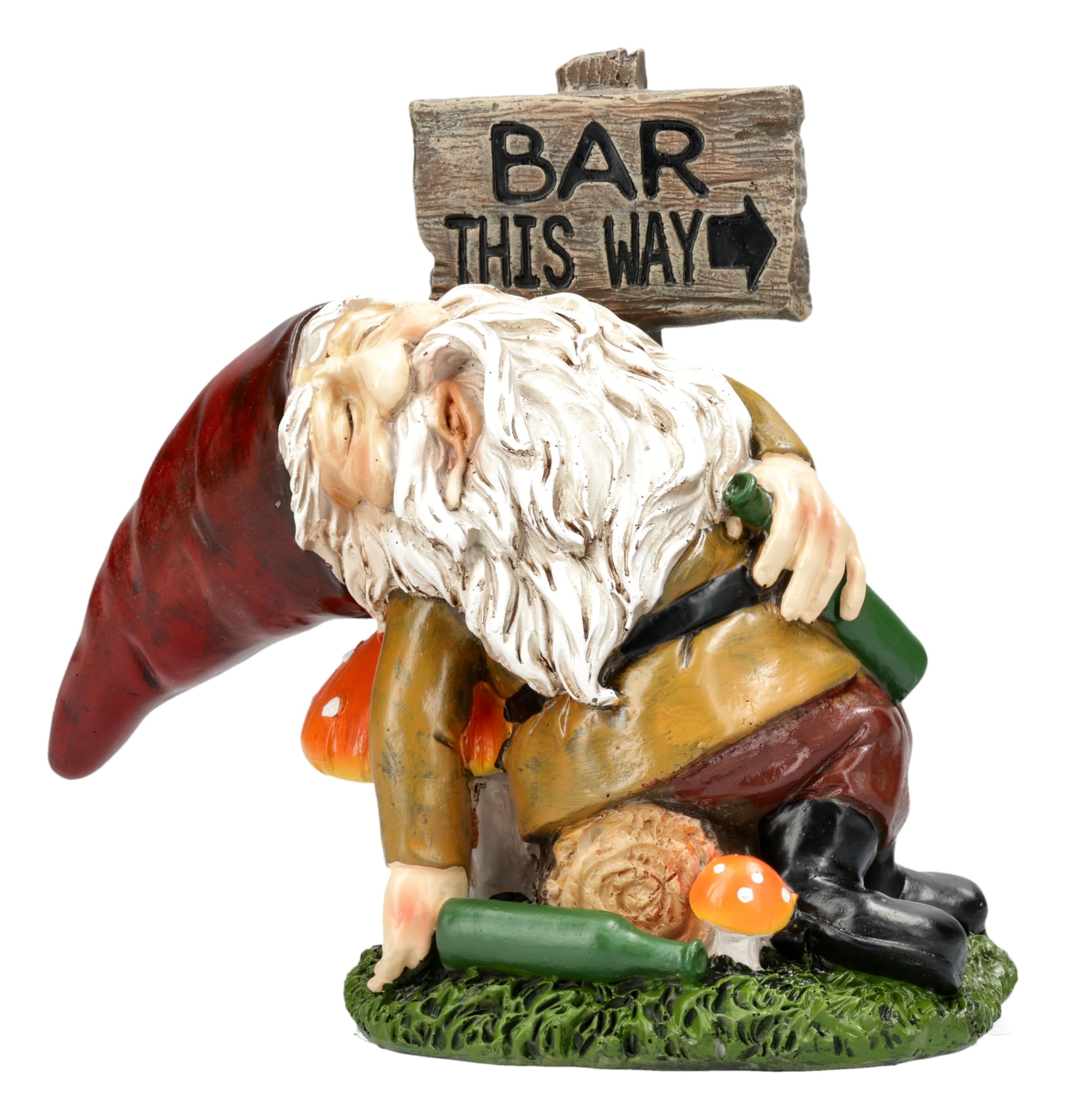 Figuren Shop GmbH Gartenfigur Gartenzwerg Set 3er 15-19 cm – freche Zwerge mit Amor, pinkelndem Zwerg und Säufer aus Polyresin, handbemalt und wetterfest – Dekofiguren Gartendeko 3-teilig
