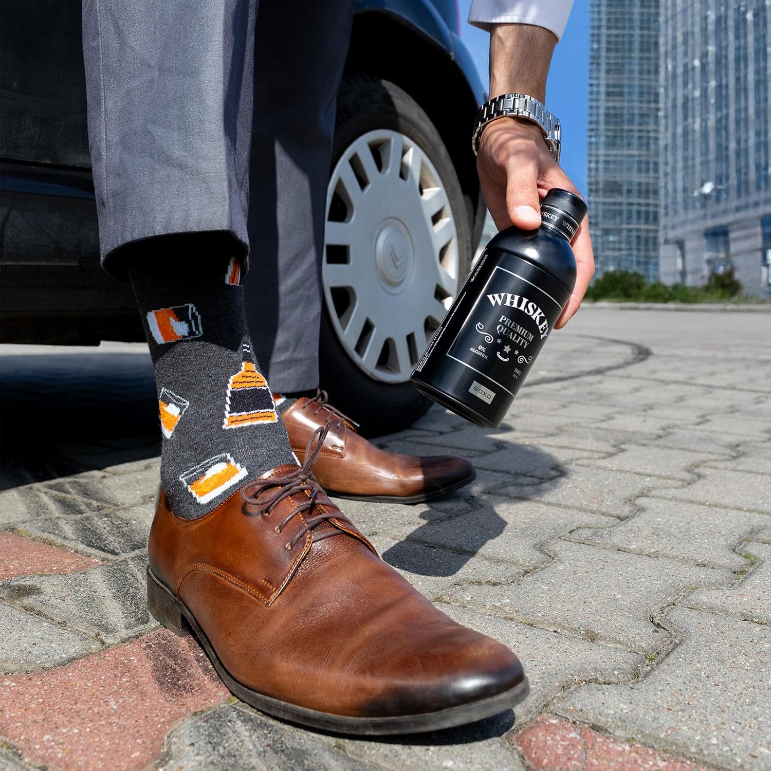 soxo Whisky Socks Men Funny Gifts Mens Cotton Sock Colourful Funky Gift Men's Presents 7.5-11.5 1-3 Pairs - Image 3