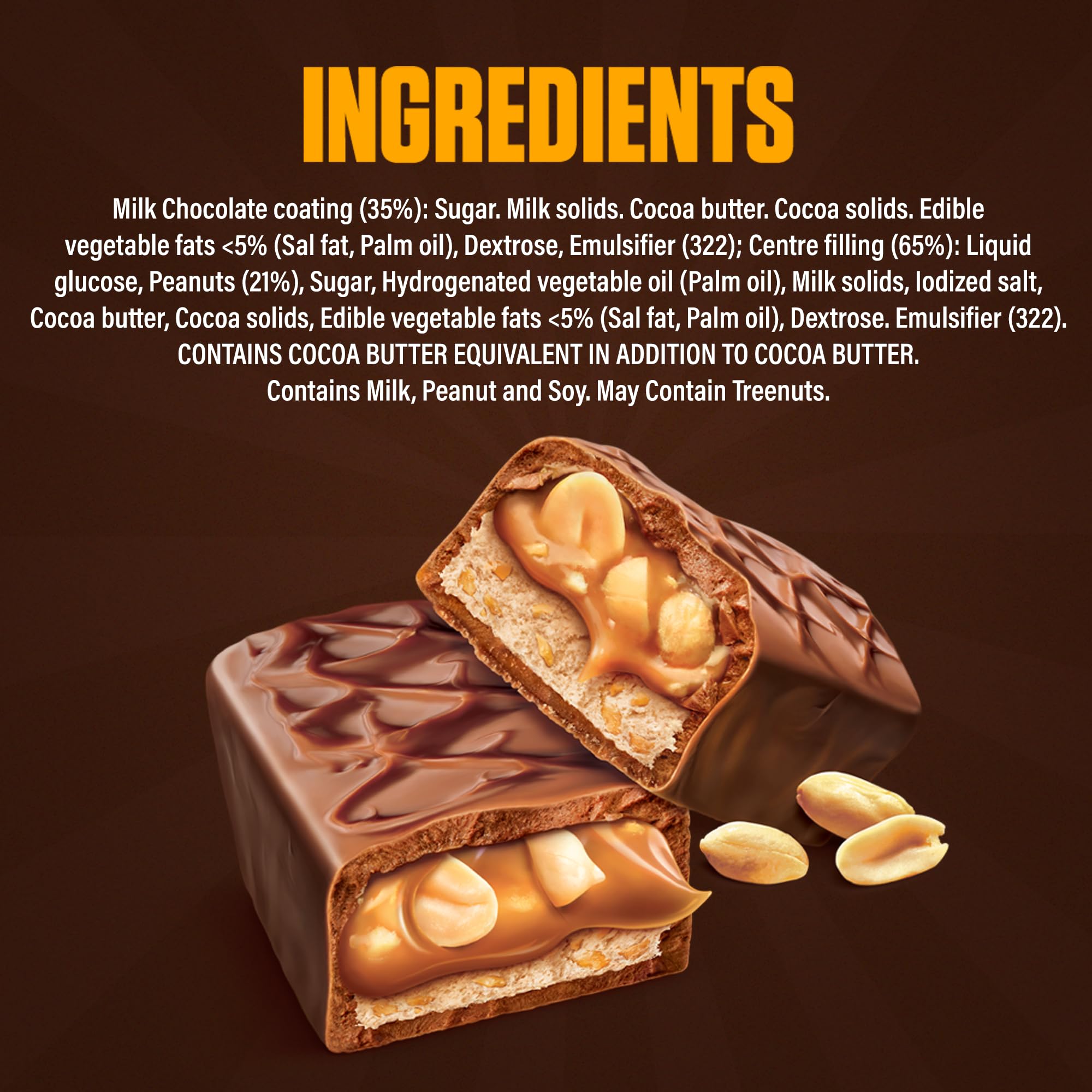 Snickers Peanut Filled Chocolate Value Pack | 3 Nutty Peanut Chocolate Bars for Sharing | Loaded with Peanuts, Nougat & Caramel | 120g | Pack of 4 3