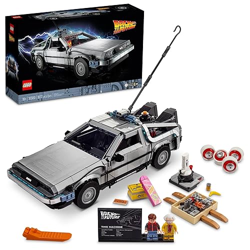 LEGO Icons Back to The Future Time Machine, Model Car Building Kit Based on The Delorean from The Iconic Movie, Perfect Build for Teens and Adults Who Love to Create, 10300 - Standard Packaging