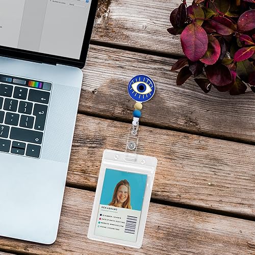 Vista 150 de Immaturus Carrete retráctil con cuentas, lindo y divertido soporte para tarjetas de identificación retráctiles, clips de insignia, llavero para Nave