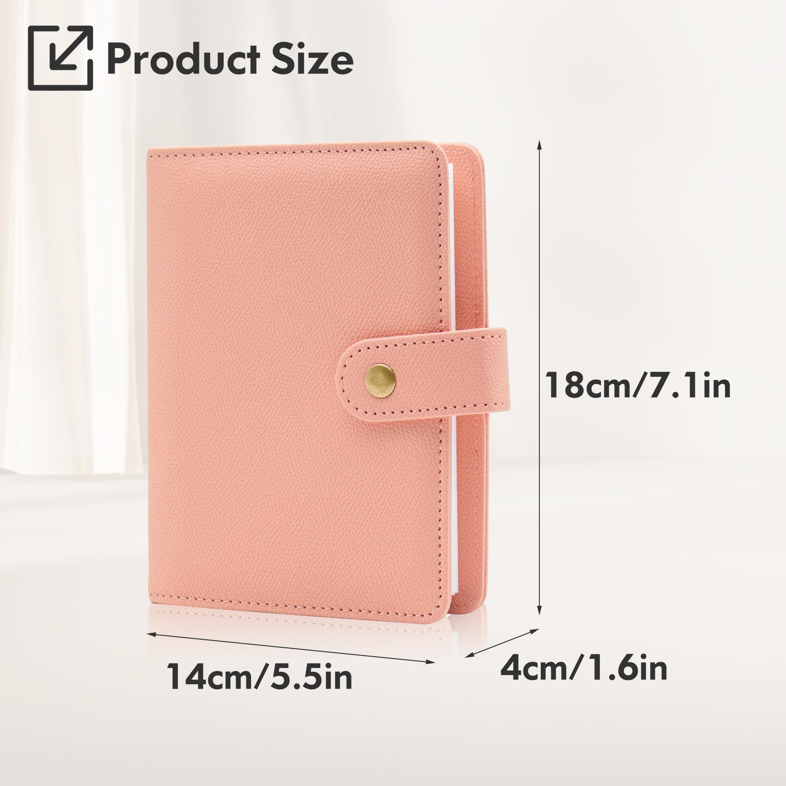 Small Photo Album 6x4-68 Pockets 10x15 Picture Book Large Capacity Mini PU Leather Cover Case Gift for Kids Family Graduation Wedding Travel (Pink) - Image 2
