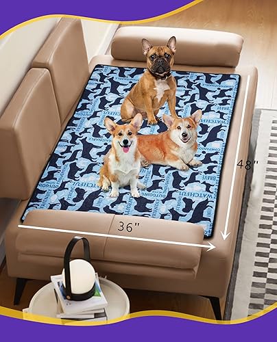 Miniatura 5 de Paquete de 2 almohadillas lavables para orina de perro, de 36 x 48 pulgadas, súper absorbentes, almohadillas personalizadas para jaulas de perros,