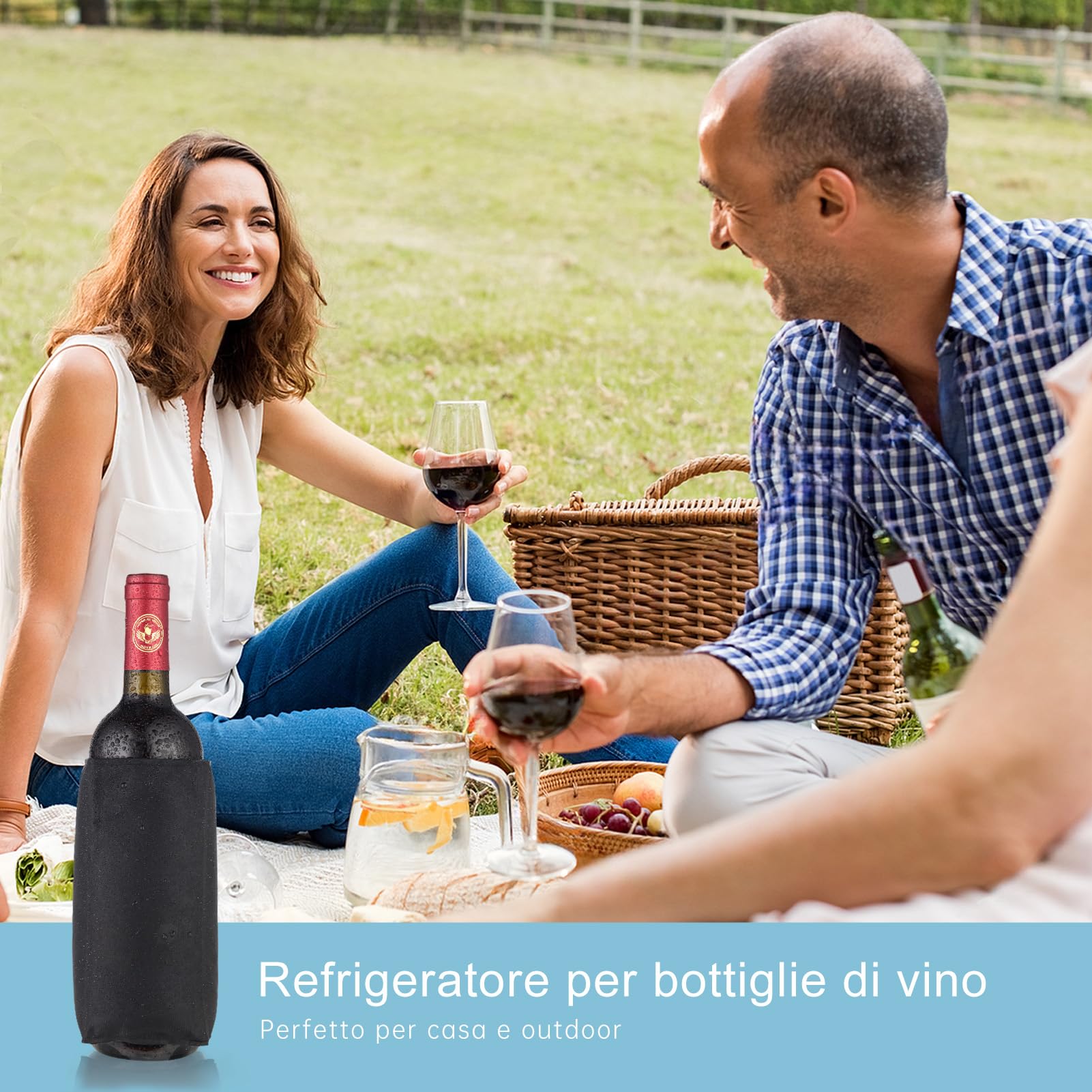 Refrigeratore per Bottiglie di Vino e Prosecco, Glacette per Bottiglie, Borsa Termica Portatile per Vino, Isolamento Termico Duraturo, Pack di 2