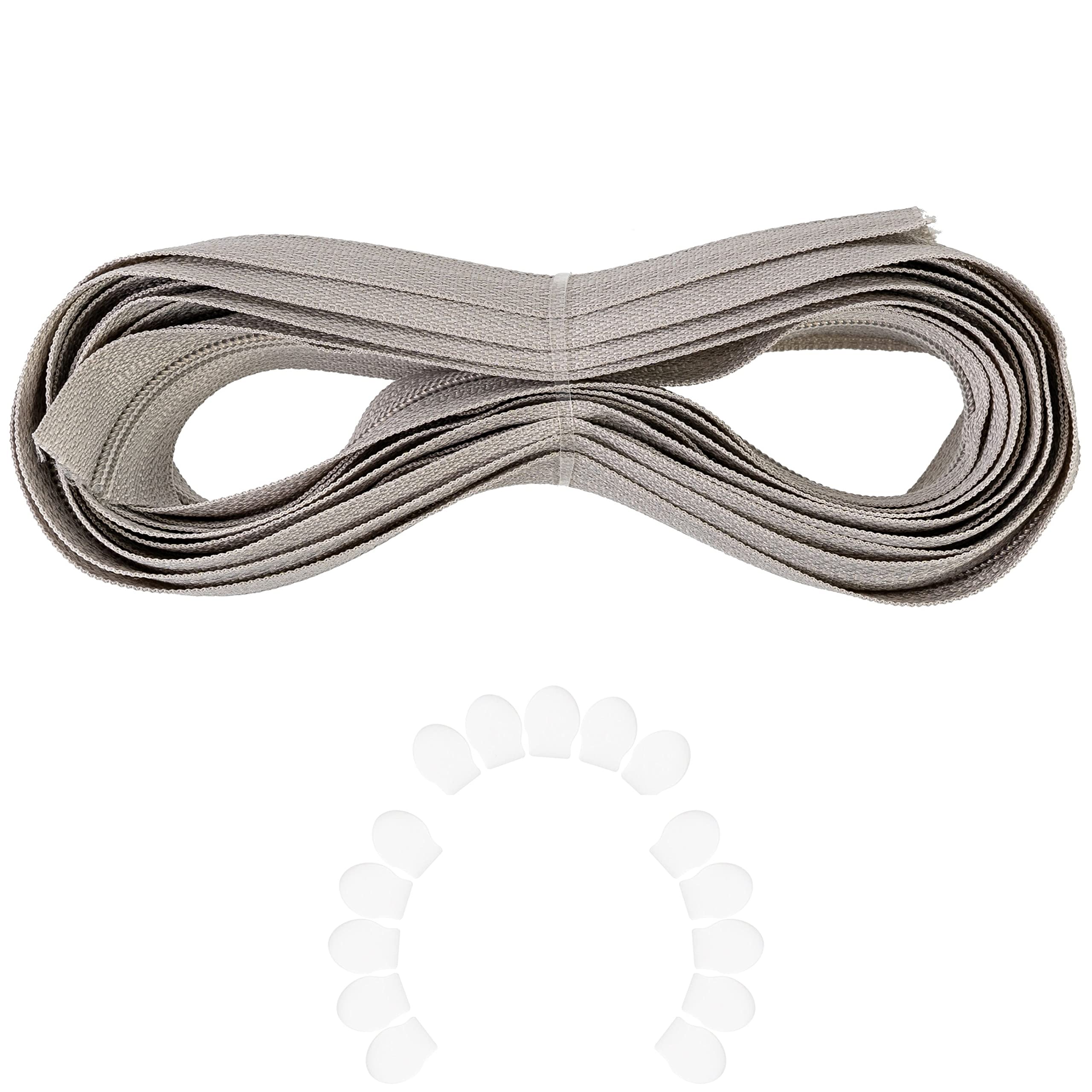 Your Day MateEndless Zip, 330 cm Total Length, Size #3, Grey, Non-Divisible, Width 28 mm, Tooth Width 5 mm, Set of 15 x Plastic Zip Pull tabs, Zip Spiral with Tags DIY kit