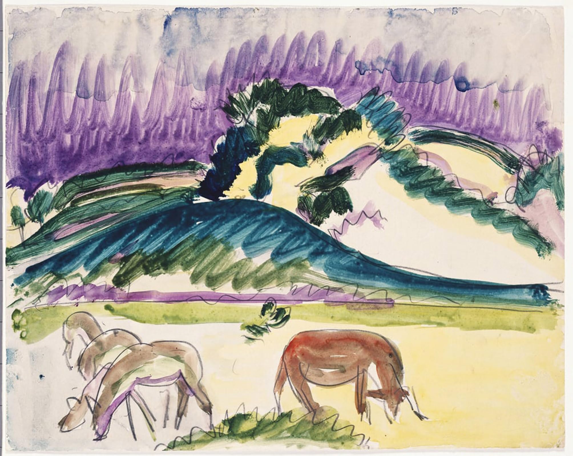 POSTERIIk Vintage Print Pop Art Landscape Artwork Flowers Blumen by Ernst Ludwig Kirchner Art Prints for Office Home Decor 60x90cm