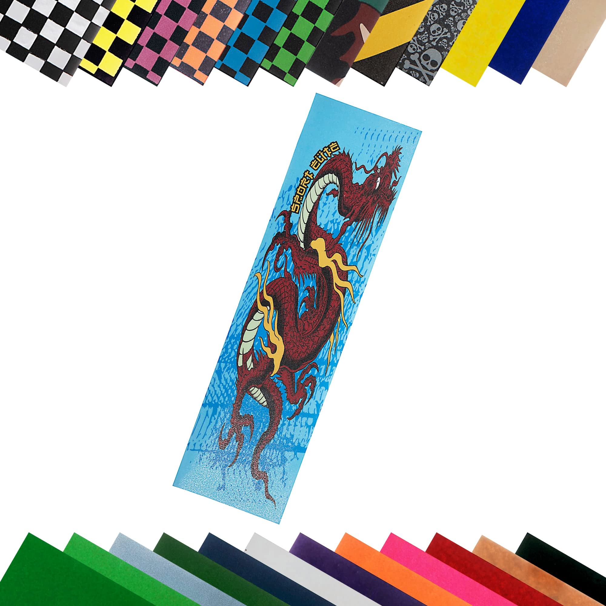 TURBO 9 x 33 Inch Skateboard Grip Tape Sheet Dragon