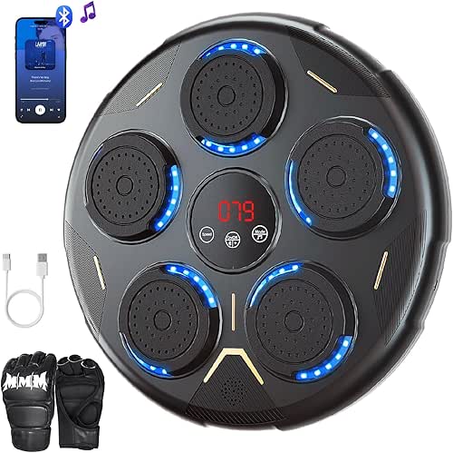 2025 Music Boxing Machine with Gloves, Smart Bluetooth Wall Mounted