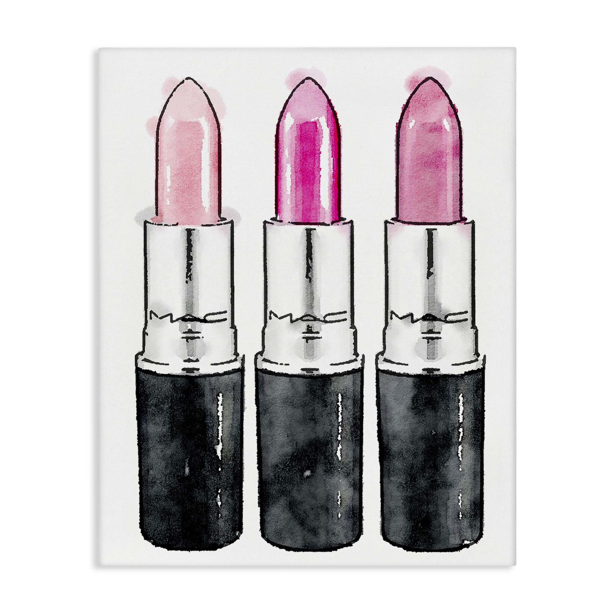 Stupell Industries 'Three Pink Lipsticks'| Canvas Art
