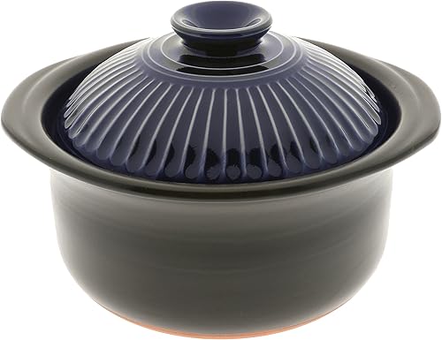 Kotobuki 190-808 - Arrocera de loza con radios mate y azul cobalto, color negro