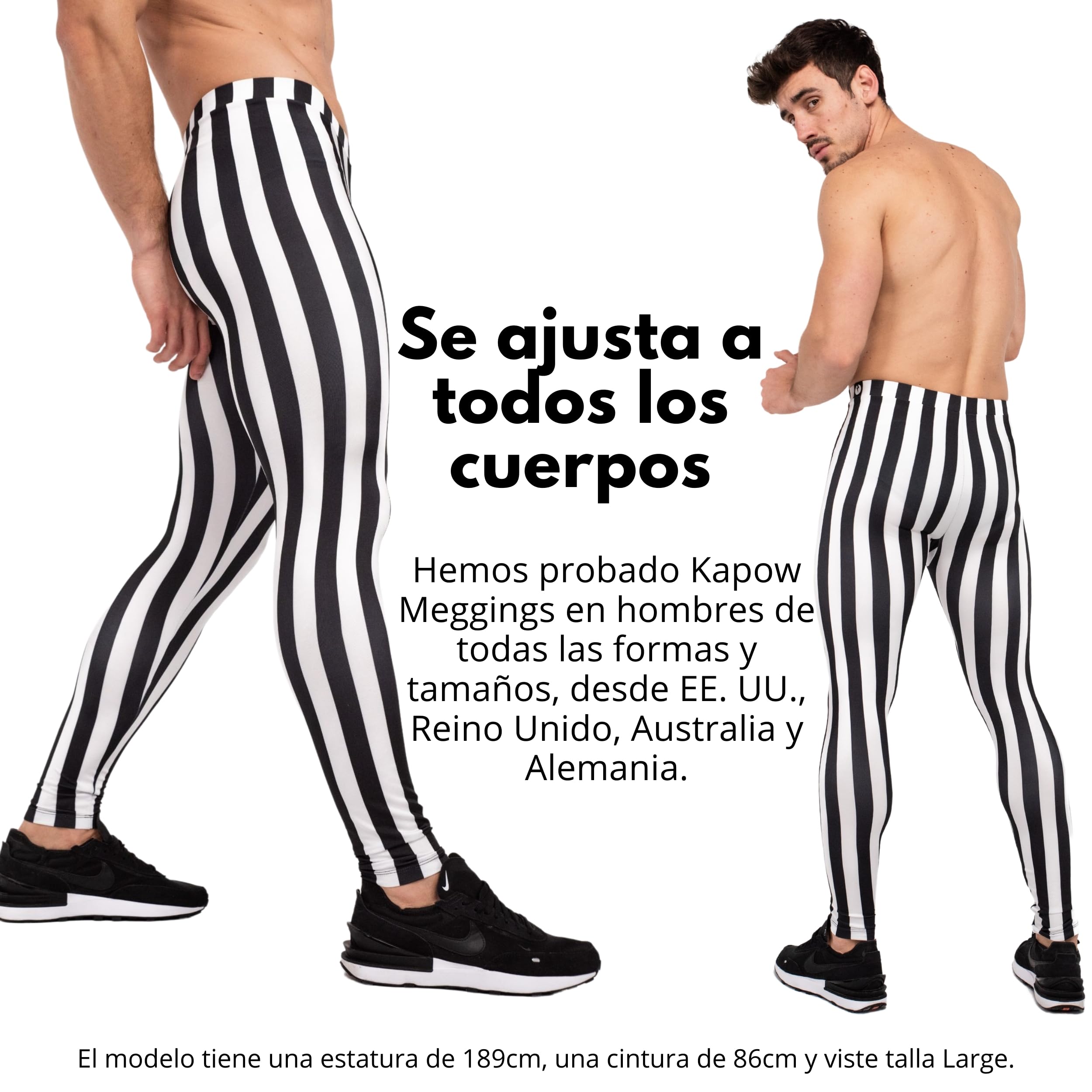 Kapow Meggings Leggings para Hombre Original (Beetlejuice, M)